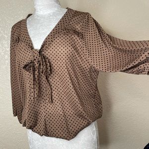 Julie’s Closet Black Polka Dot Long Sleeve Blouse Size 2X